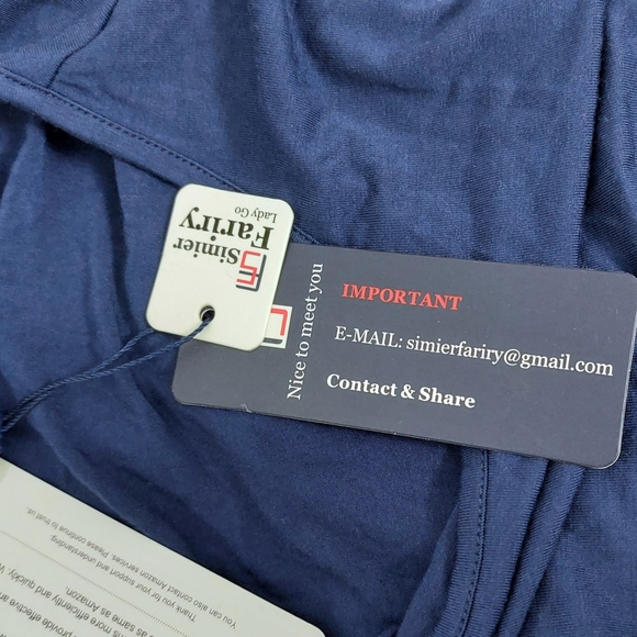 Casual A Line Womens L Navy Dress with Front Pockets by Simier Fariry - Picture 6 of 8